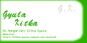 gyula kitka business card
